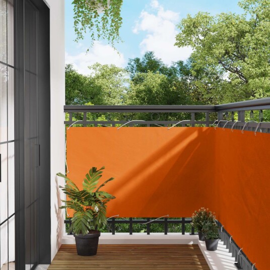 vidaXL Balkong Skjerm Oransje 100 x 500 cm Oxford Stoff