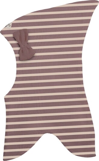Racing Kids Stripete Ull Balaclava Med Sløyfe Dusty Purple