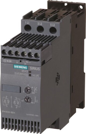 Siemens 3RW3017 1BB14 Mykstarter 110 230 V AC/DC 12,5 A 3/5,5 kW Elfordeling & strømforsyning