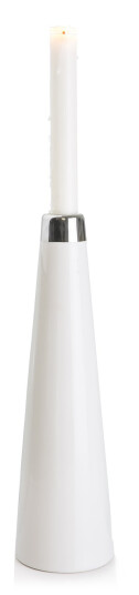 Enjoy Design Lysestake hvit/sølv H:30 Ø:8,5cm Enjoy Design Lysestake hvit/sølv H:30 Ø:8,5cm