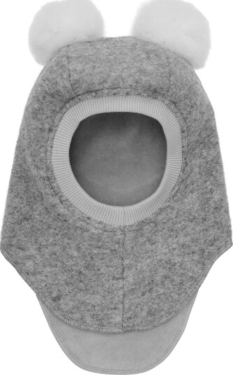 Huttelihut Balaclava Wool Alpaca Pompoms - Grey - 0-12M