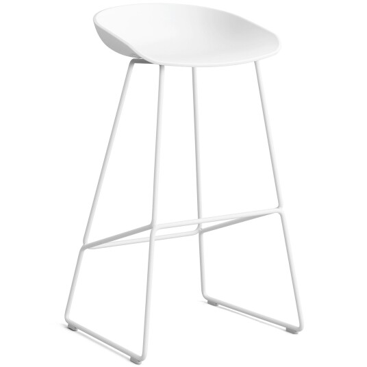 Hay AAS 38 2.0 Barstol 75 cm Rustfritt Stål Hvit / Hvit