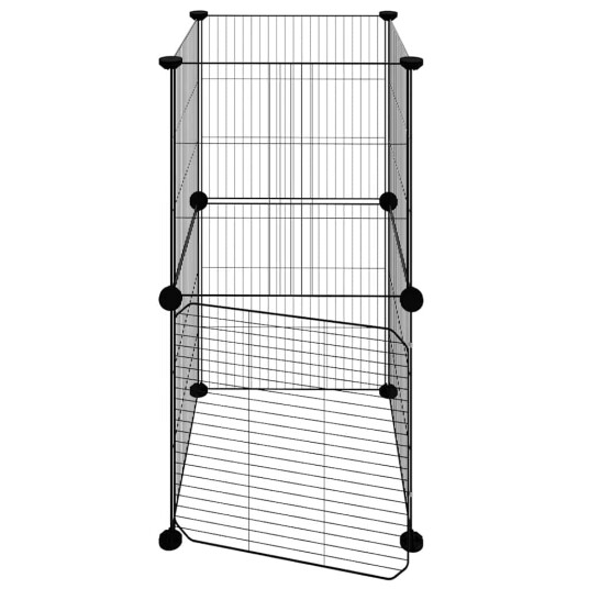 Vidaxl Dyrebur 8 Paneler Med Dør Svart 35X35 cm Stål Vidaxl Dyrebur 8 Paneler Med Dør Svart 35X35 cm Stål