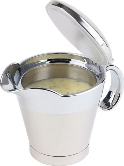APS Thermo sauseskål, 400 ml; 40 cl, 19x12.5x13 cm (LxBxH); Sølvfarge APS Thermo sauseskål, 400 ml; 40 cl, 19x12.5x13 cm (LxBxH); Sølvfarge