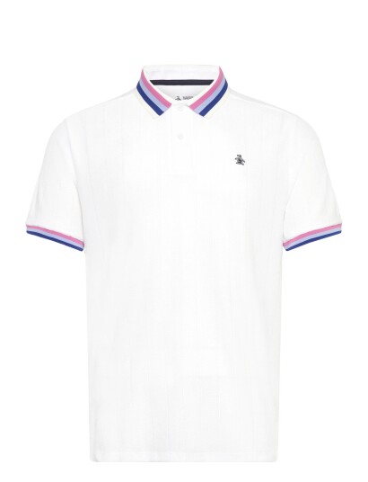 Original Penguin Golf Performance Polo With Ribbed Blocking White S