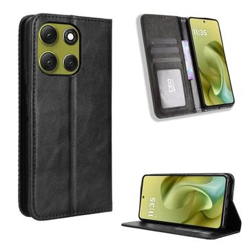 Motorola Moto G86 Retro Lommebok deksel med Magnetisk Lukning   Svart
