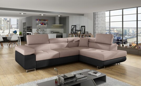Bobis Sovesofa med Sjeselong Høyre   Rosa/Svart