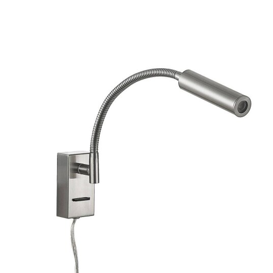 Lucande Anaella LED-vegglampe, nikkel, 47 cm