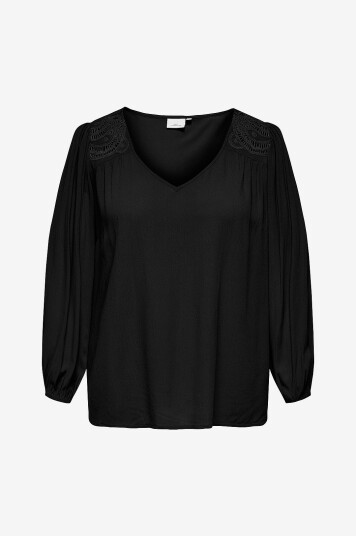 Only Carmakoma Bluse carSelasi LS V neck Svart