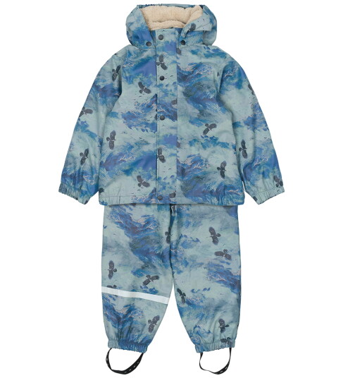 Mikk line Pu Aop Rain Set Teddy Rec W. Susp10 Navy 140