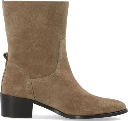 Bianco Carol Mid Pull On Boot Oily Suede Beige 41