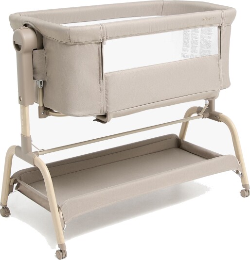 Beemoo CARE Motion Bedside Crib, Taupe/Wood Beemoo CARE Motion Bedside Crib, Taupe/Wood