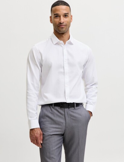 Jack & Jones Jjejoe Structure Shirt L/S Noos   White   L