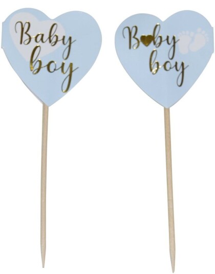 10 stk Baby Boy Kaketoppere 10 cm 10 stk Baby Boy Kaketoppere 10 cm