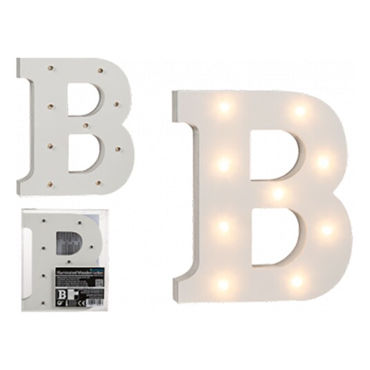 Out of the Blue LED-Bokstav i Tre Hvit - Bokstav B