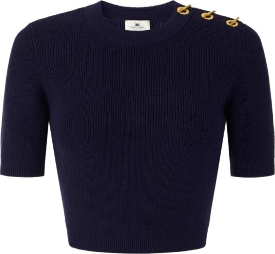 Elisabetta Franchi Dame Strikkevarer Blå 2XL,