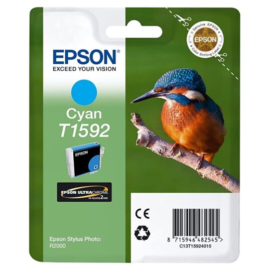 Epson T1592 C blekkpatron - C13T15924010 Original - Cyan 17 ml Epson T1592 C blekkpatron - C13T15924010 Original - Cyan 17 ml