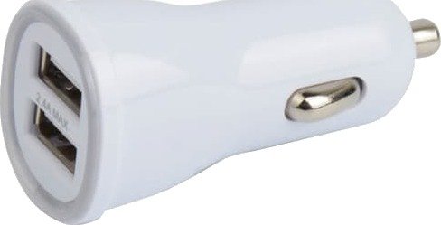 Cirafon Lader For Bruk I Bil 1amp 2xusb - Hvit