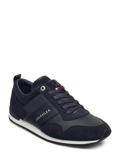 Tommy Hilfiger Iconic Leather Suede Mix Runner - Blue - 46 Tommy Hilfiger Iconic Leather Suede Mix Runner - Blue - 46