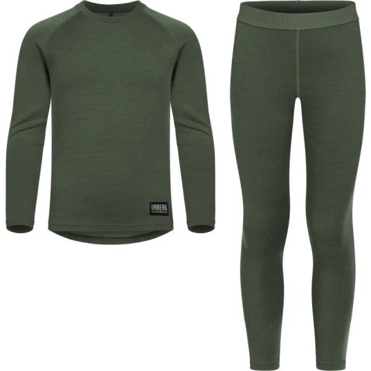 Urberg Merino-bamboo Base Layer Set Jr Kombu Green 110/116