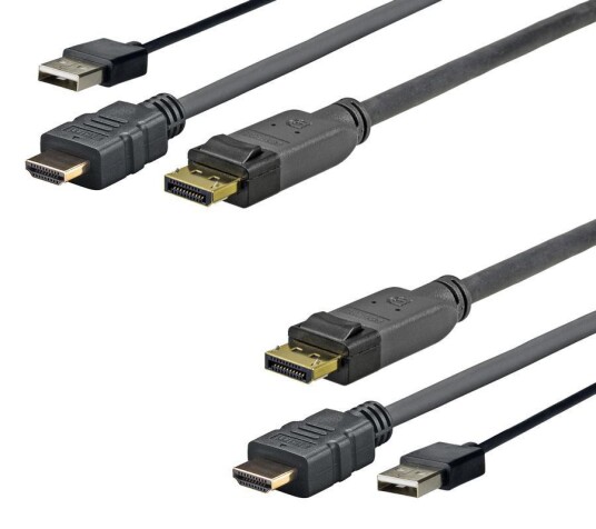VIVOLINK Pro videokabel - DisplayPort / HDMI / USB - 2 m