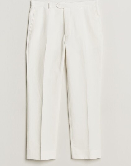 Oscar Jacobson Del Cotton/Linen Trousers White Oscar Jacobson Del Cotton/Linen Trousers White