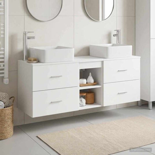 vidaXL Baderomsskapsett 3 stk. Hvit 49,5 x 41 x 63 cm Konstruert tre vidaXL Baderomsskapsett 3 stk. Hvit 49,5 x 41 x 63 cm Konstruert tre