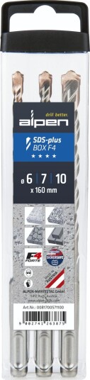 Borkrone Alpen Alpen Sds+ F4 Boks 3 Stk. 6-7-10X160