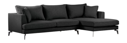 Jotex VILLACH sofa 3-seter - divan høyre Black mdf / metall 1627190-01-0 1652142-03-0