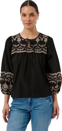 Kaffe, Dame, Bluser & Skjorter, Svart, M,