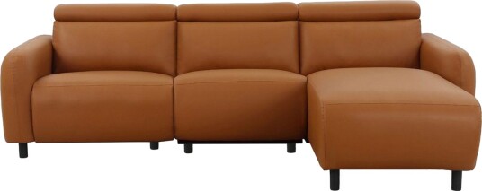 Reclinersofa med hjørne Loft24 Hjørnesofa Loft24 Skaane med manuell reclinerstol Brun Kunstskinn