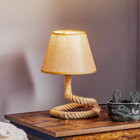 ONLI Mauli bordlampe laget av tau og stoff