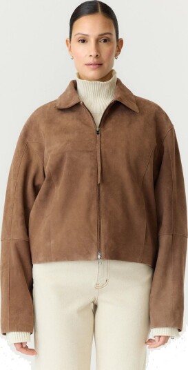 Y.A.S Salera Long Sleeve Suede Jacket Brun 38