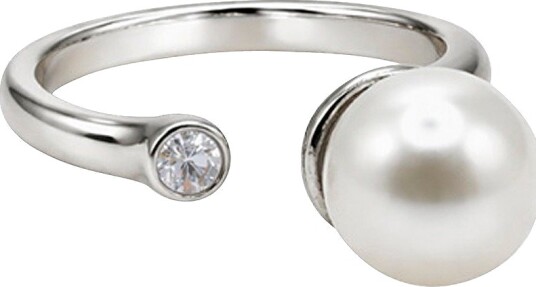 IOAKU Ring Linear Pearl Luxe Ring 7 Gold Sølv