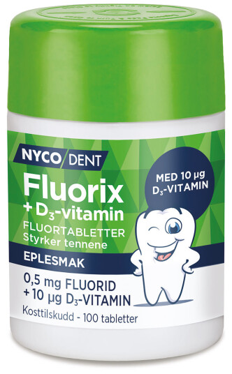 Nycodent Fluorix 05mg D3 Eple 100 stk.