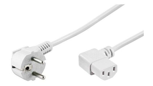 Pro Power cable C13 2x90° - White - 5m