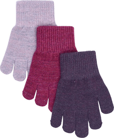 Mikk line Magic Gloves 3 Pack W. Lurex Purple 8 16Y