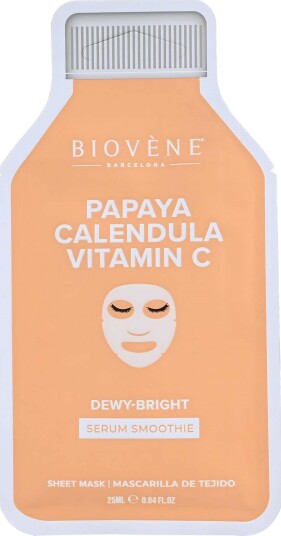 Biovène PAPAYA + VITAMIN C DEWY-BRIGHT! Smoothie Serum Sheet Mask with