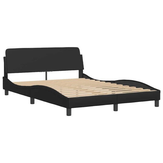  Sengeramme med hodegavl svart 135x190 cm kunstlær 8721012268692