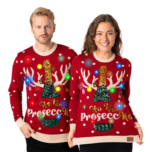 Silly Santa Prosecco LED Julegenser - X-Small