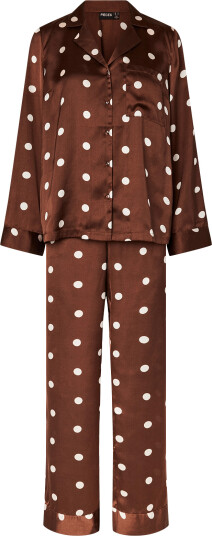 Pieces Pcjytte Satin Night Set Wvn Brown M