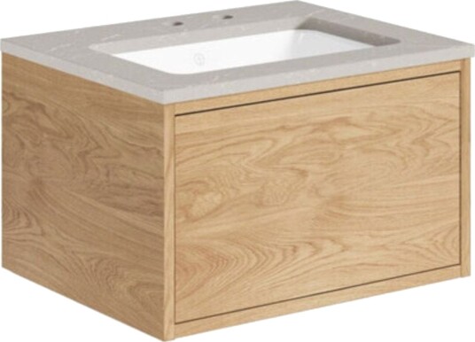 Gustavsberg Ducentic Servantskap med Benkeplate Lys eik / 60cm Polar Grey 2 Hull for Kran Gustavsberg Ducentic Servantskap med Benkeplate Lys eik / 60cm Polar Grey 2 Hull for Kran