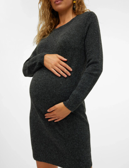 Vero Moda Maternity Vmmdoffy Ls O Neck Dress Ga Noos   Black   XS