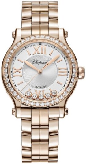 Chopard Dameklokke 275378 5004 Happy Sport Sølvfarget/18 karat rosé