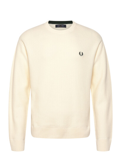 Fred Perry Textured Jumper - Cream - XL Fred Perry Textured Jumper - Cream - XL
