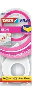 Tesa Tesafilm, Rosa, Avtagbar, 19 Mm, 1 Stykker, Polybag, 1 Roll 10M X 19Mm Pink + Mini Dispenser, White