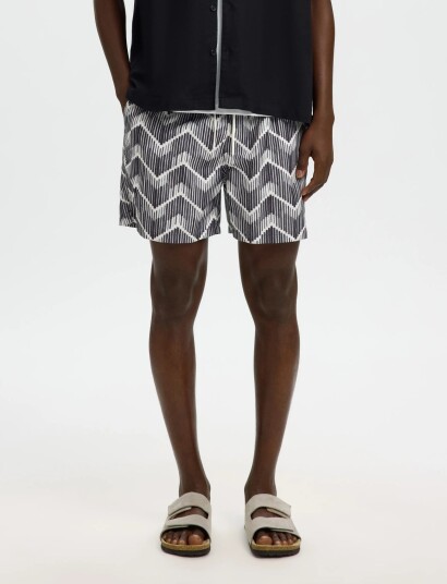 Selected Slhdane Aop Swimshorts   Black   XL