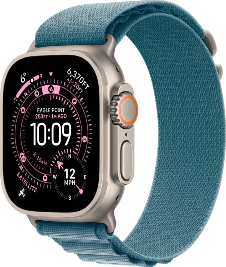 Apple Watch Ultra 3 GPS + Cellular 49mm Natural Titanium Case with Light Blue Alpine Loop Medium Apple Watch Ultra 3 GPS + Cellular 49mm Natural Titanium Case with Light Blue Alpine Loop Medium