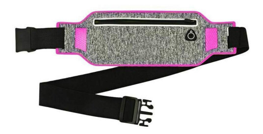 Løpebelte med Mobillomme - Grå og Rosa Løpebelte med Mobillomme - Grå og Rosa