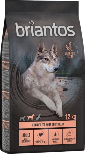 Briantos Adult Light/Sterilised Kalkun Og Potet Kornfri 2 X 12 kg